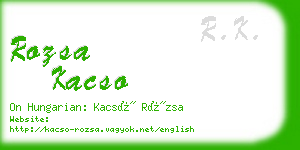 rozsa kacso business card